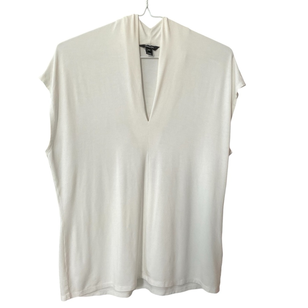 RW&CO off-white cap sleeve jersey blouse Medium